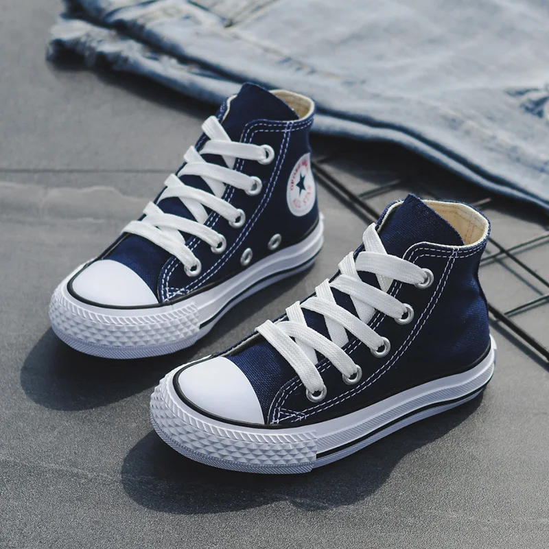 
Kids Shoes For Girl Baby Sneakers 2019 Spring Fashion High Toe Canvas Toddler Boy Shoes Children Classical Girls Canvas Shoes 