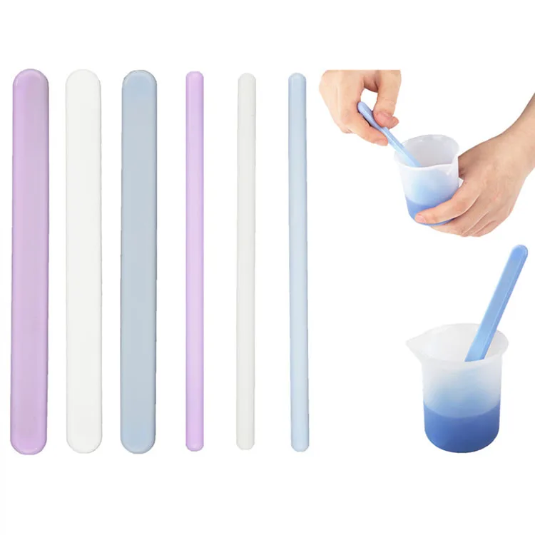 

3pcs DIY Silicone Mirror Stirring Rod Resin Dripping Tool Material Round Flat Stirring Rod