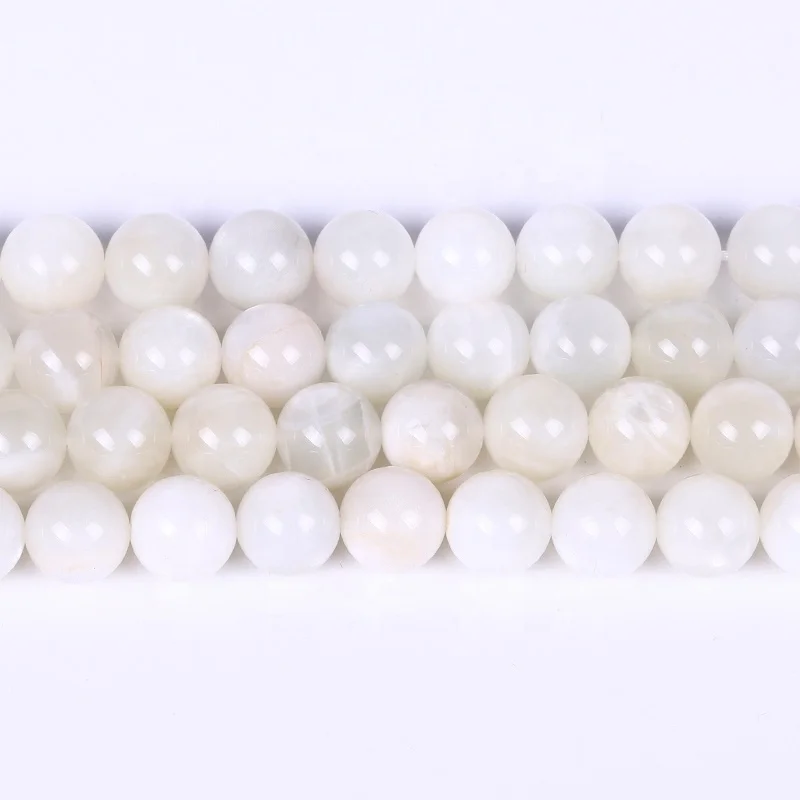 

New arrivals high quality Natural white moonstone gemstone beads loose smooth gemstone beads for jewelry making (YSA002)