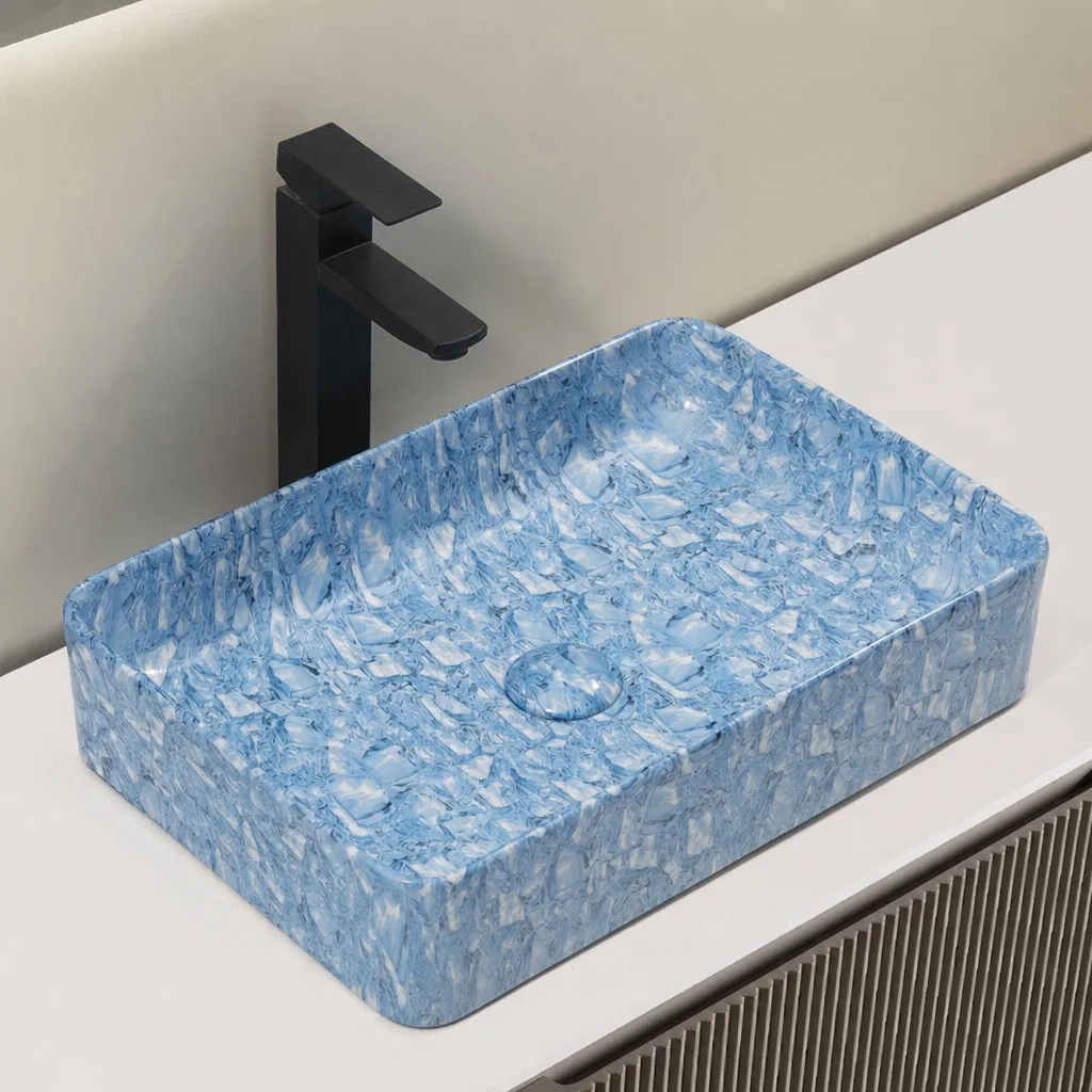 blue-marble-bathroom-sink-9533-P-550-rectangular-vessel-basin-crystalline-ice-flower-print-matte-black-faucet