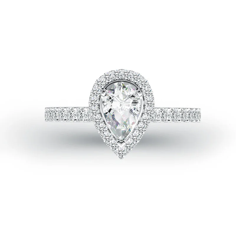 

14K gold pear moissanite diamond wedding engagement ring for lady's gift