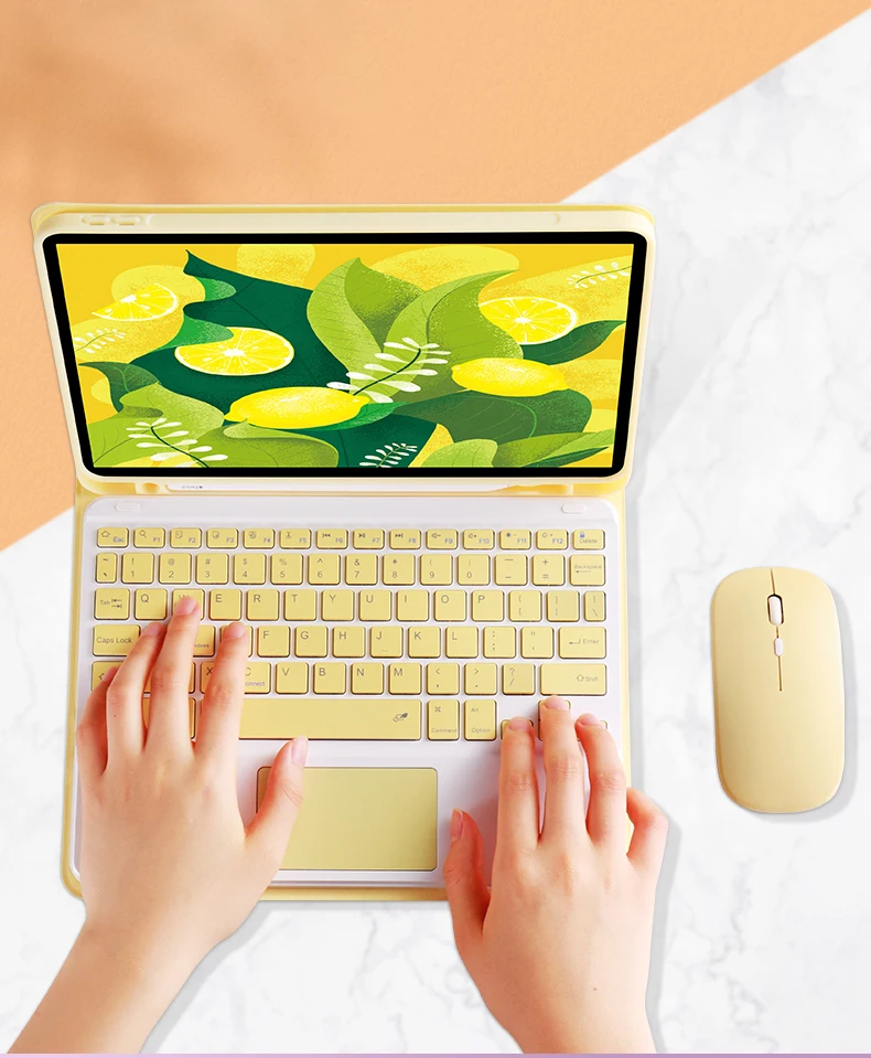 

7 Lights Wireless Keyboard Case match mouse Touchpad case for iPad 10.2 10.5 Air 4 10.9 pro 11 2020, Multiple colors