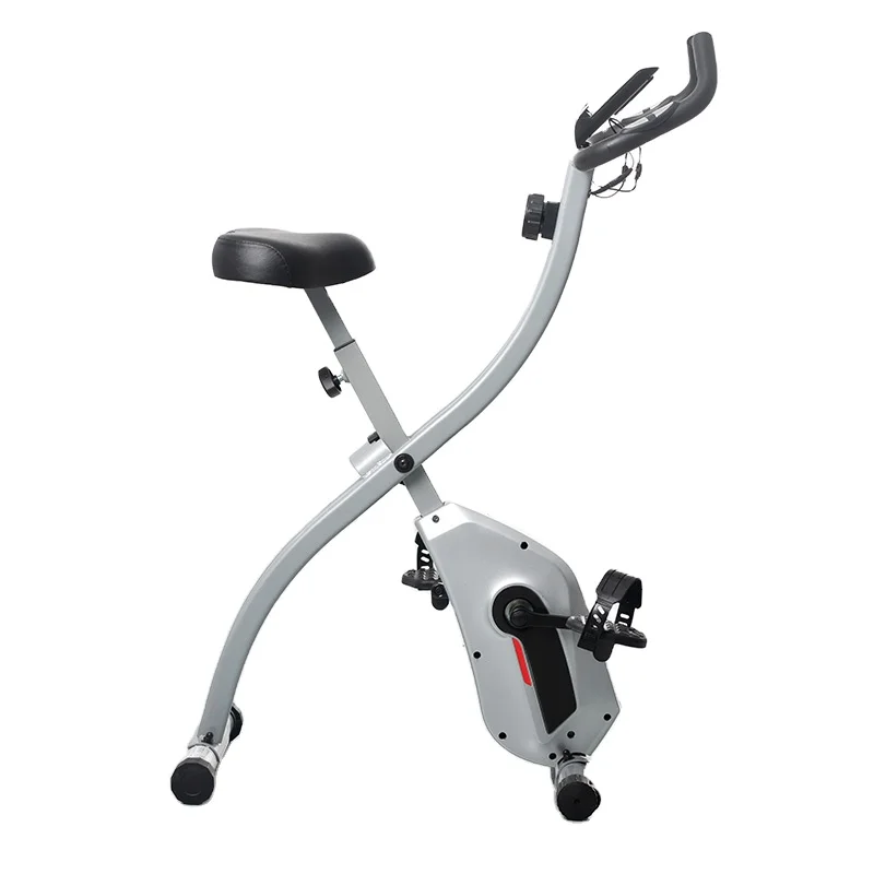 

SJ-203 Body Shape equipment Indoor Folding magnetic brake exercise bike X-Bike with rope, Silver