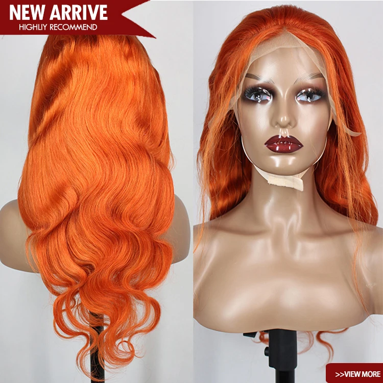 

Braizlian Raw Virgin colored raw indian human hair ginger red blonde Swiss Lace Closure Custom Lace Front Wigs for Woman