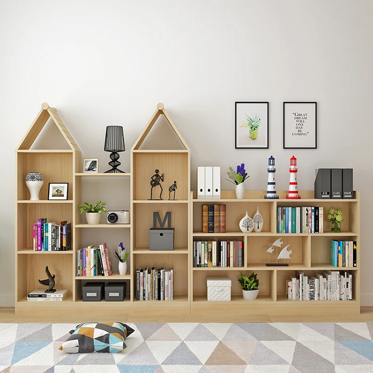 
storage decorative wood metal book shelf 