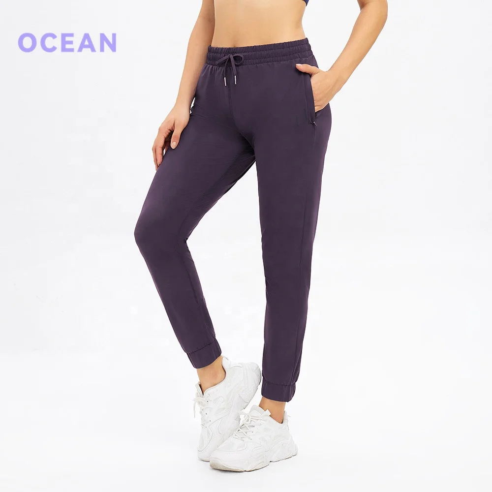 

2021 Fashion Ladies High Quality Women's Sweat Pants with Side Pocketed Casual Joggers Women Pants, Black, grey, navy, red, green, dark purple