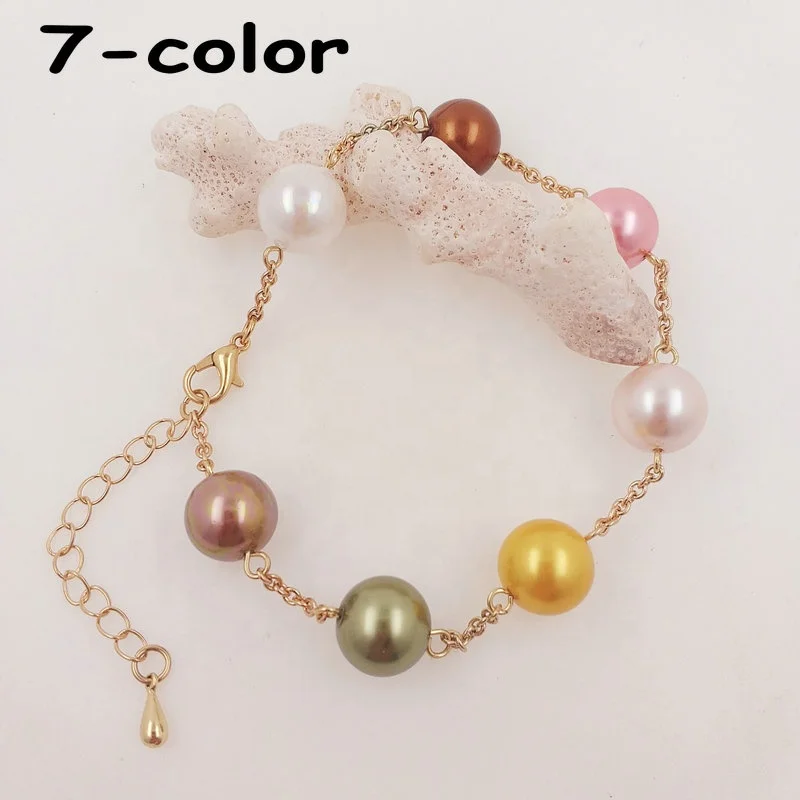 

shell pearl bracelet hawaiian jewelry wholesale natural pearl bracelet gold 5 different color available for woman