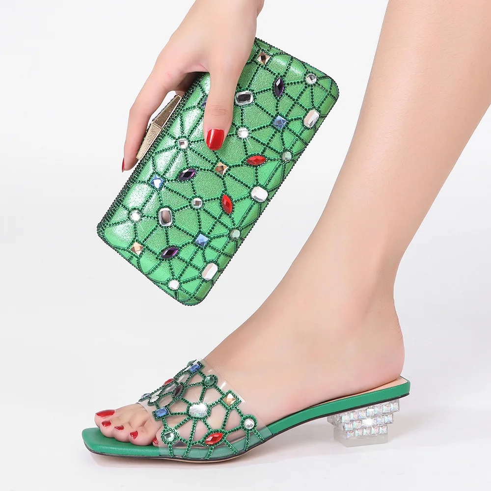 

Hot selling luxury heels and bag set women for party wedding shoes and matching bag