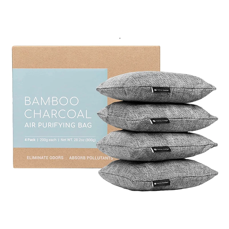 

Charcoal Deodorizer Bags Odor Absorber Charcoal Bamboo Bags 200g, Grey