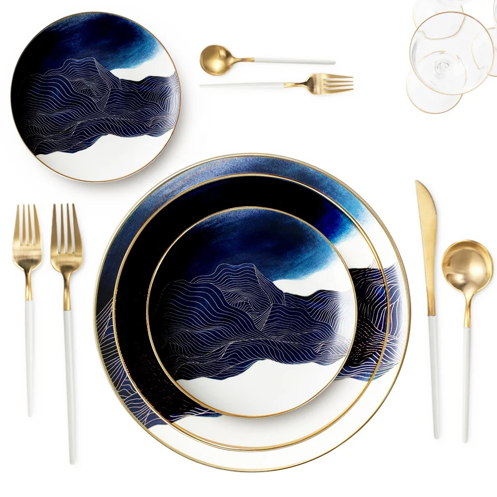 

Wholesale table setting porcelain household dinner plate set ceramic dinnerware sets