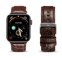 

handmade high quantity cowhide genuine leather watch strap for apple watch top layer bamboo grain leather apple watch band