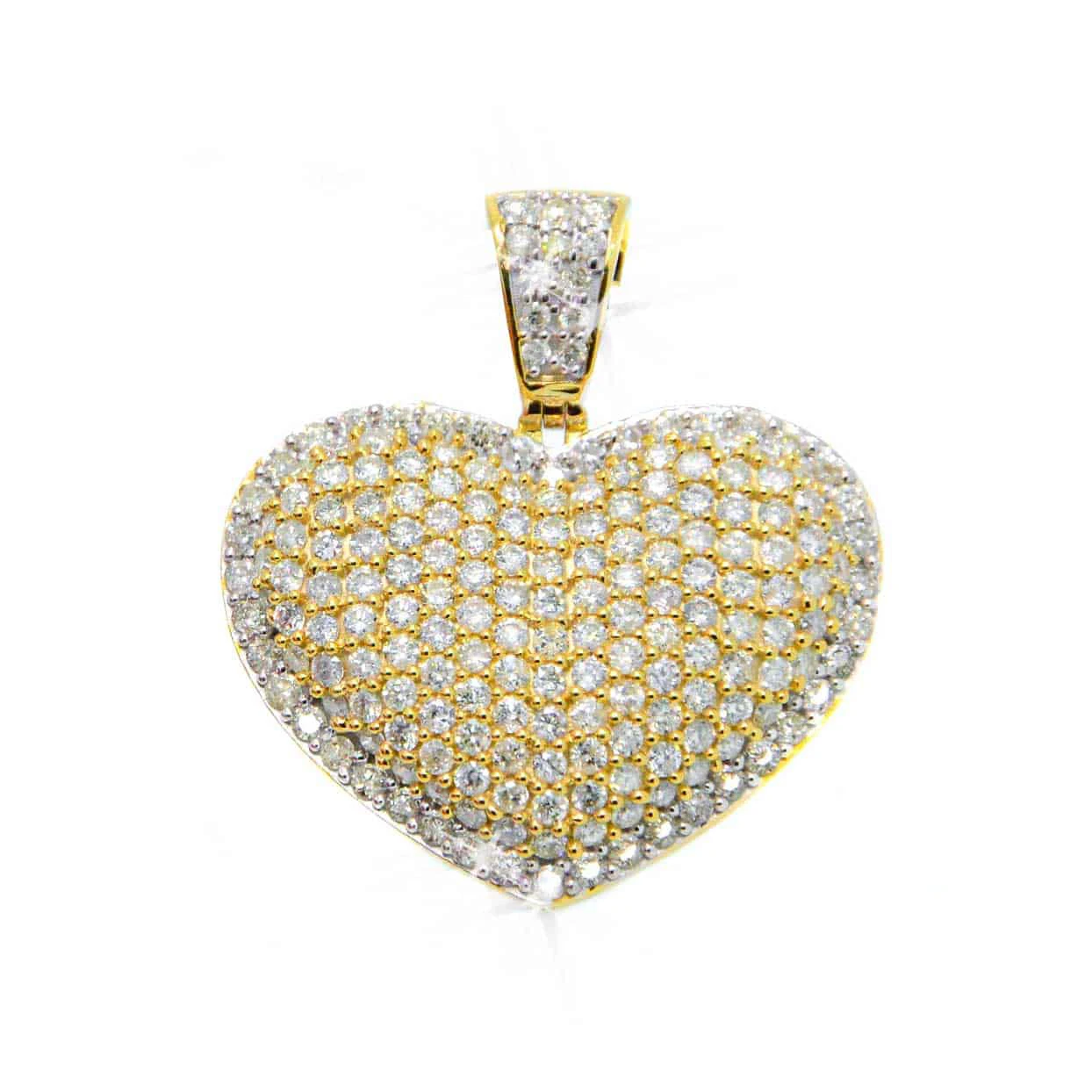 

full cz diamond heart pendant 5A cubic zirconia cz 18K gold plated bling women jewelry, Silver