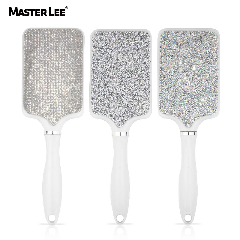 

Masterlee custom logo high quality bling bling massage comb with clips