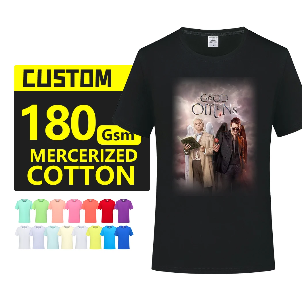 

Oversized Graphic Good Omens His Dark Materials Cotton Plus Size Men's T-Shirts Tshirts With Logo Custom Logo Printed, Customized color
