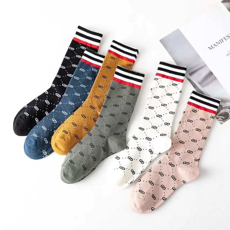 

Quality guaranteed fashion women socks ladies stripe cotton crew socks