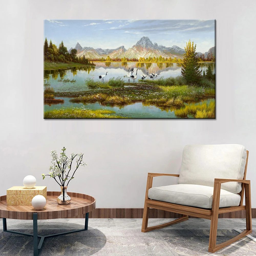 Wall Art Painting Crane Heron