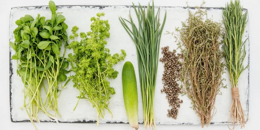Herbs being mixed in a bowl