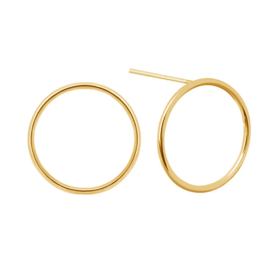 

fashion 18k gold vermeil luxury jewelry trendy 925 sterling silver simple style big circle stud earrings for women party