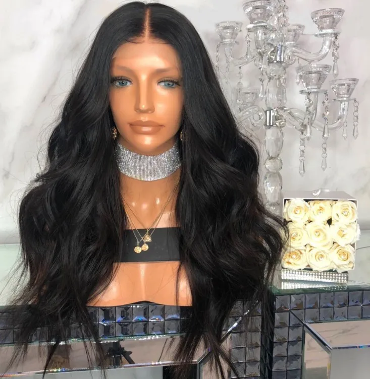 

he50191c Fashion Long Hair Wig Natural Black Lace Wigs, Black ,can make other colors