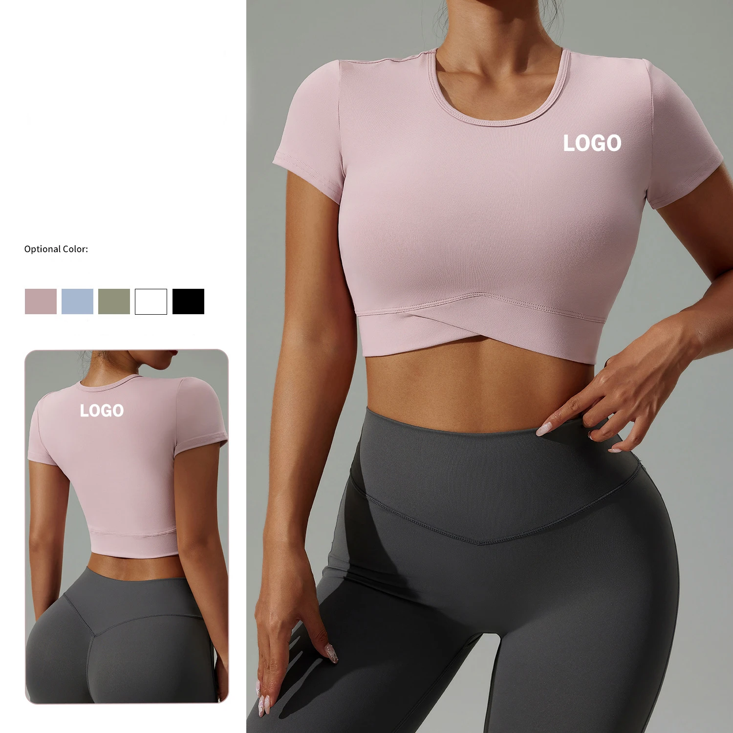 Custom Ladies High Quality Fitness Vest Sports Short Sleeves Gym Training Crop Top Workout Yoga T-Shirt for Women Casual Style