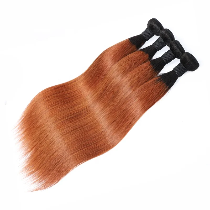 

Mellow Waves combodian Human Hair Extension Weave Bundles #1B/30 Two Tone Color Ombre Remy Ombre Straight Brazilian Hair