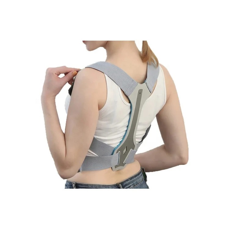 

office sitting corrective straight back brace belt for men women, Gray