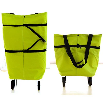 

Foldable Shopping Cart Bag Portable Shopping Trolley Bag With Wheels Foldable Cart Rolling Grocery