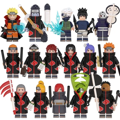 

Free shipping!! 8pcs/set Qimukakasi Sasuke Sakura Payne Figures Assemble Model Assemble Building Bloks Bricks Toys