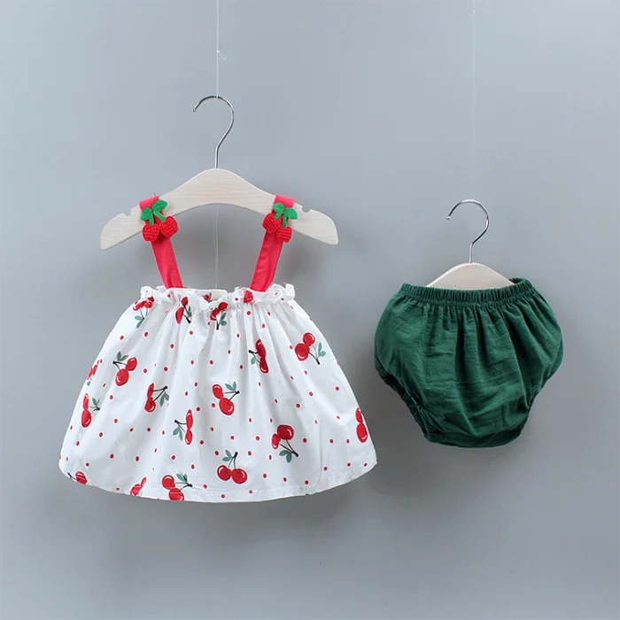 

New product summer cool girl suspender skirt suit 0-3 years old girl baby suit