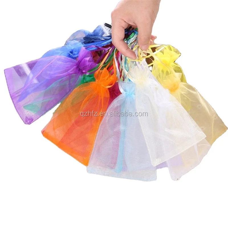 

Sheer Organza Bags Drawstring Gift Bags Mesh Jewelry Pouches For Party Wedding Christmas, Customized color