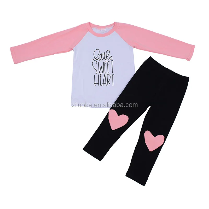 

Stylish Spring Girls Valentines pants Heart Print Children Outfit Girl Wholesale Children's Soild Leggings Boutique Clothing, Picture