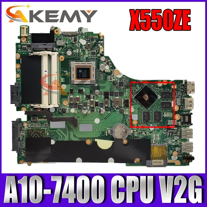 

X550ZE A10-7400 CPU V2G Mainboard For ASUS X550ZA X550Z VM590Z K550Z X555Z Laptop motherboard USB3.0 90NB06Y0-R00050 100% Tested