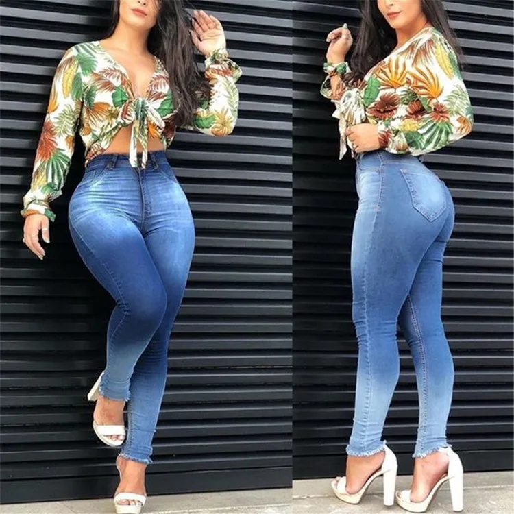 

Newest Arrivals Fashion Casual women's stretch high waisted butt lift jeans