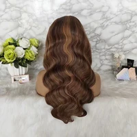 

Pre-plucked hair line piano brown wigs human hair lace front color body wave lace front wigs highlight human hair wig