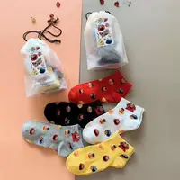 

Cheap price cartoon anime five pairs gift bag cotton ankle socks women