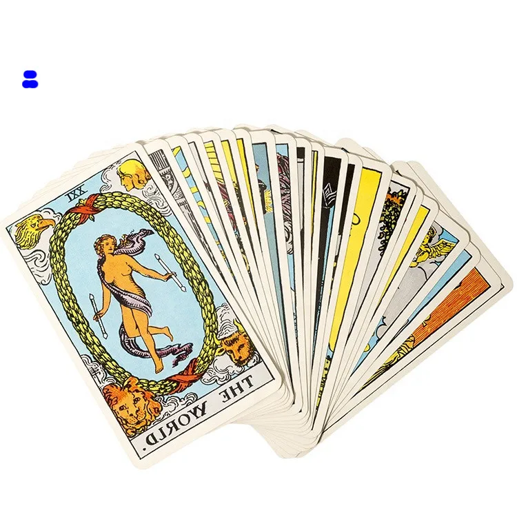 

Promotions Rider Waite Tarot Cards Deck 78pcs Cards Fortune Divination Rider Waite Cards Tarot Decks Wholesale, As shown/customized color