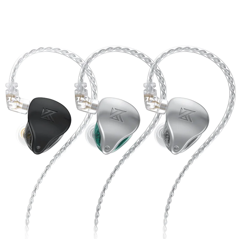 

KZ AST HIFI In-ear Headphones 24BA Balanced Drive Monitor Headphones Noise Elimination Headphones 3.5mm 2PIN 0.75mm, Black/silver/green