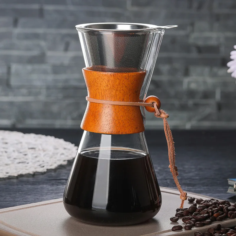

Handmade Coffee Maker high borosilicate Glass Pot Coffee Share Pot Pour Over Coffee Pot for Family Use, Transparent