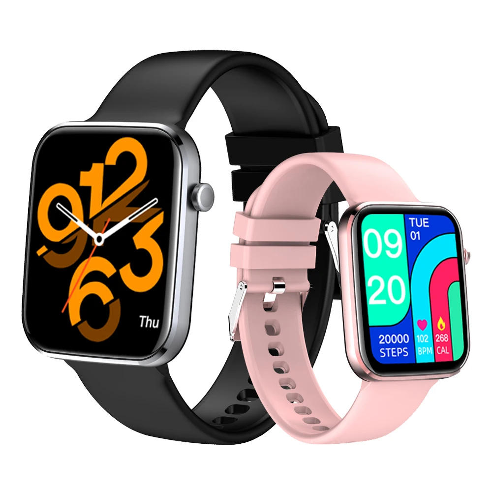 

SENBONO New 2021 SmartWatch Men Sports Waterproof Fitness Tracker Women 1.69 Inch PK P8 Smart watch for Android IOS Xiaomi phone, Black green pink
