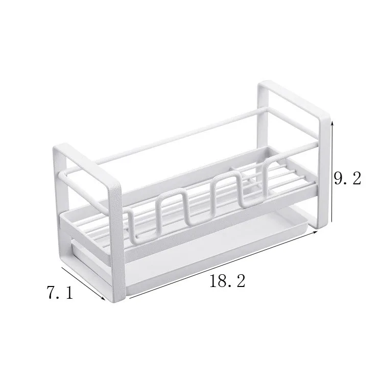 

Amazon Hot Drain Storage Rack Kitchen Organizers Bathroom Tools Iron Sink Drain Sponge Holder Household Storage Basket, Black,white