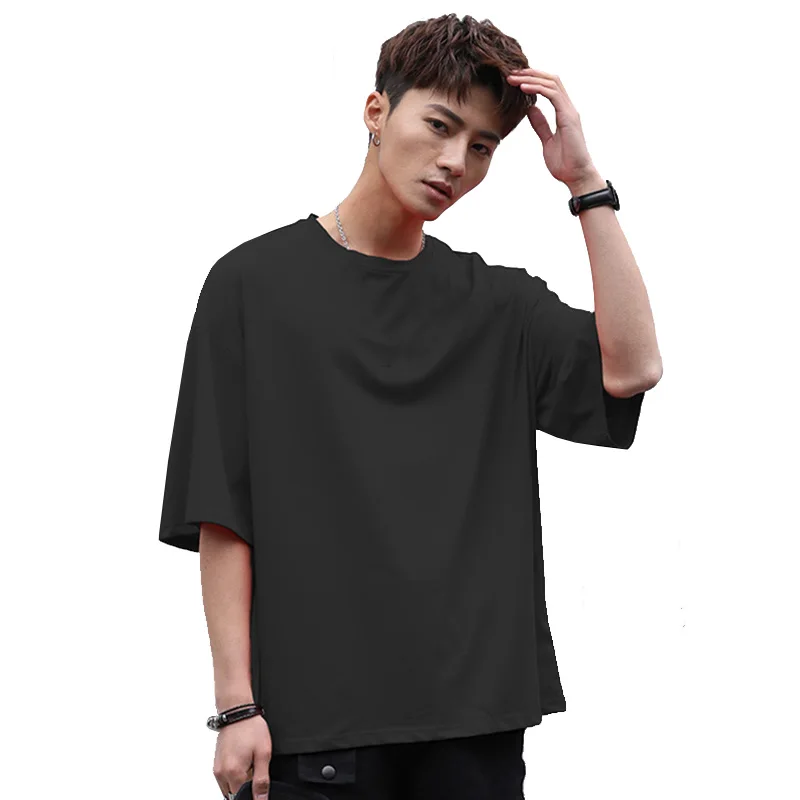 

200g Loose drop shoulders 100% Cotton oversize T-shirt pour homme custom printed logo tshirt camisetas blancas playeras remeras