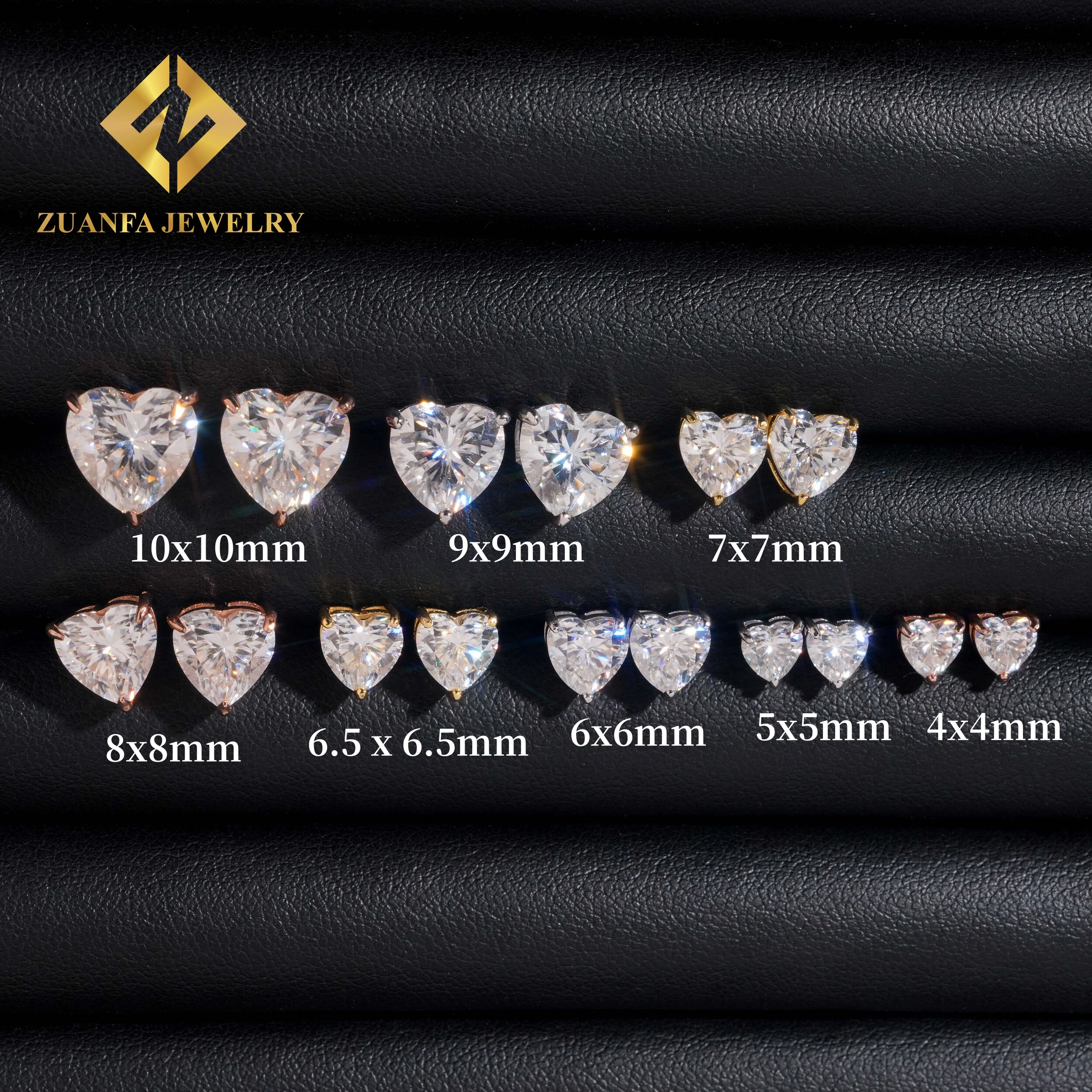 Pass Diamond Tester 925 Solid Silver D Color VVS Heart Shape Moissanite Stud Earrings Men Women Earrings Daily Wear