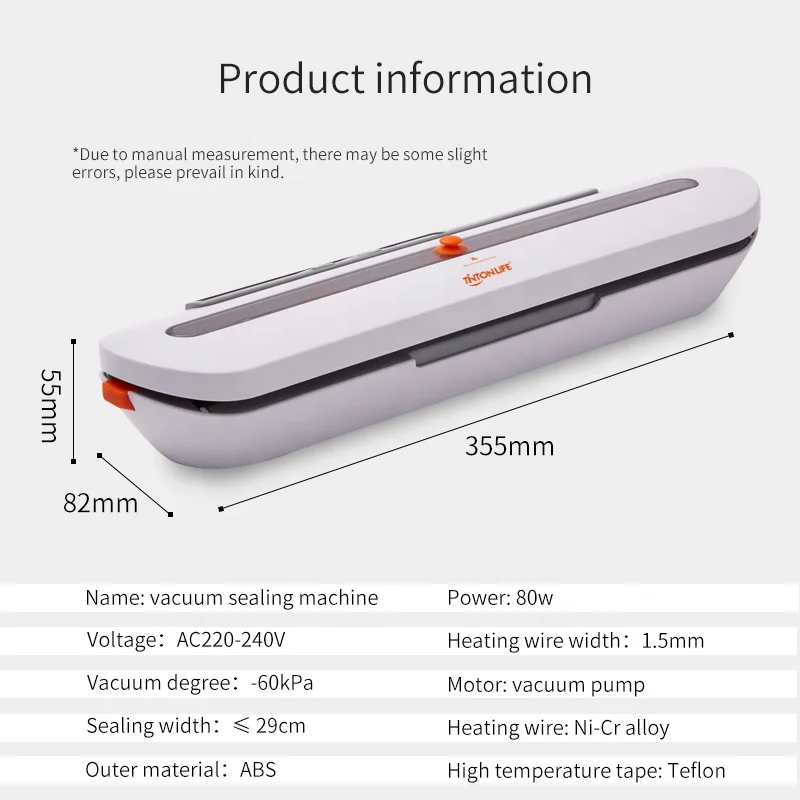 
Hot Sale Automatic Strong Power Household Food Vacuum Sealer 