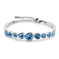 

Romantic Austrian Crystal Heart Shape Charm Bracelet for Women Wedding Fashion jewelry