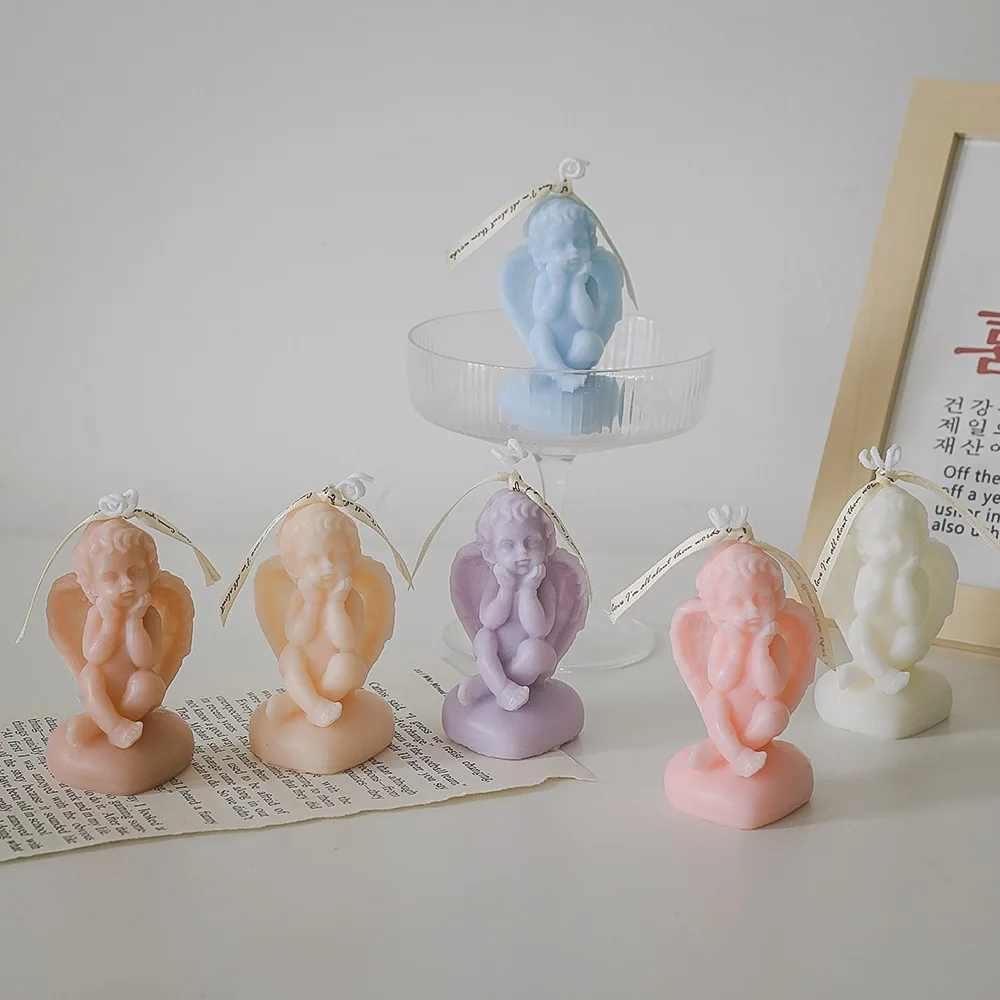 

Angel Candle Aromatherapy Ins Desktop Decoration Birthday Gift Box Soy Wax Cute Scented Candles