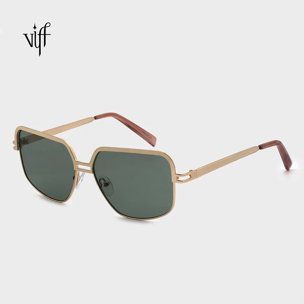 

VIFF HM18457 Hot Sales Polygonal Sunglasse men women rectangle Square metal frame UV400 sun glasses
