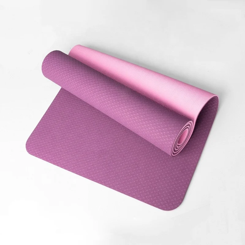 

Amazon TPE Yoga Mat Hot Selling Wholesale Customized Logo Non-slip Sports Home Fitness Double Sided 6mm 2020, As the pictures shows