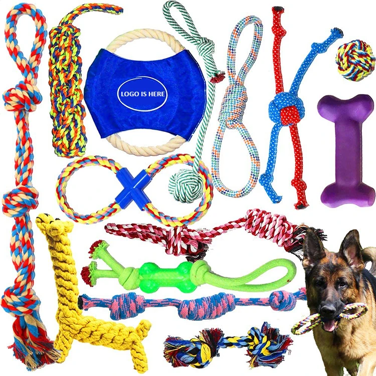 

Aggressive Chewers Boredom and Relieves Stress Durable Pet Dogs Knot Cotton Rope Chew Ball Toy Set Packs