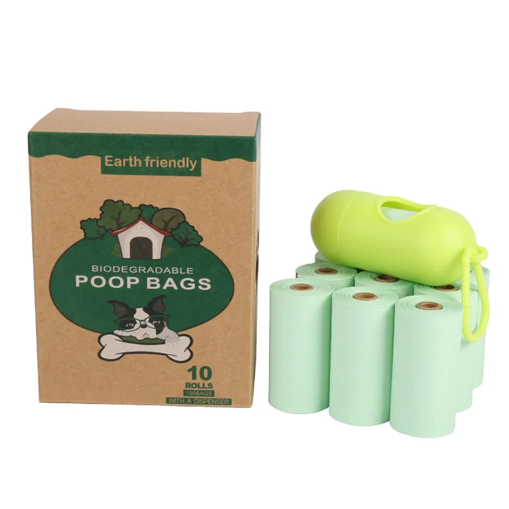 

Amazon biodegradable lavender scent custom pe dog poop bags dispens, Green