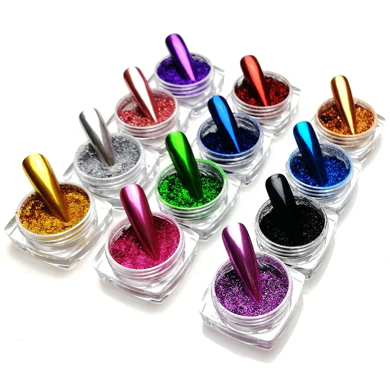 

Nail products 12 colors/set 24 colors can choose multi chrome pigment powder magic metallic mirror chrome nail powder